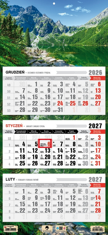Kalendarz trójdzielny KT-2 Premium (wypukła główka) Pan Kalendarzyk
